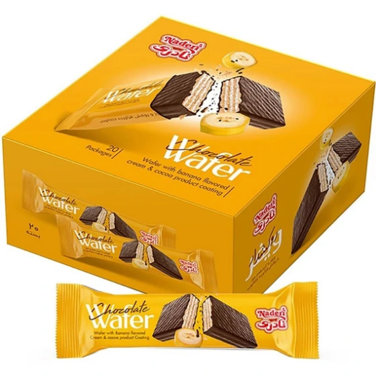 تصویر ویفرموزی نادری با روکش کرم کاکائو30گرمی